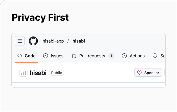 Your data stays yours interface